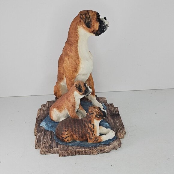 Border Fine Arts Boxer Dog Family Statue By Margaret Turner Limited 328/950 - Picture 4 of 10